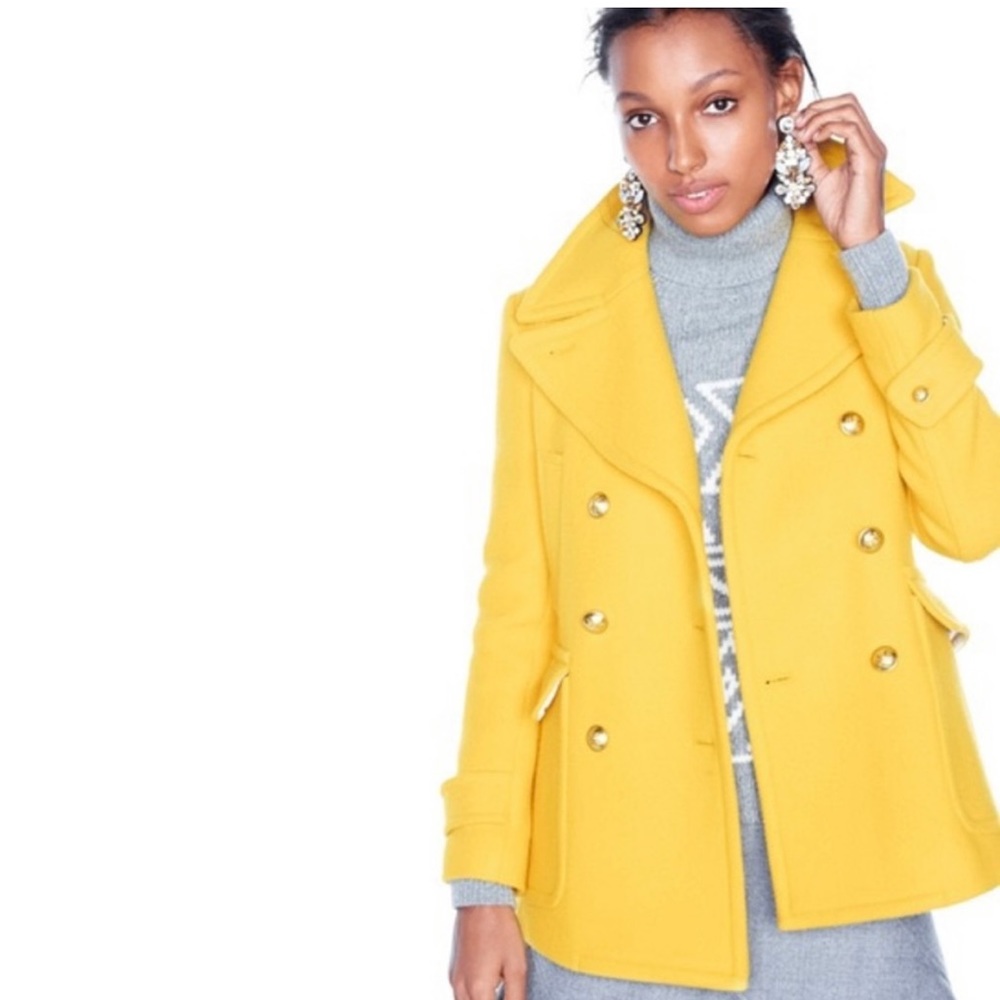 J. Crew Women's Yellow Peacoat size 10